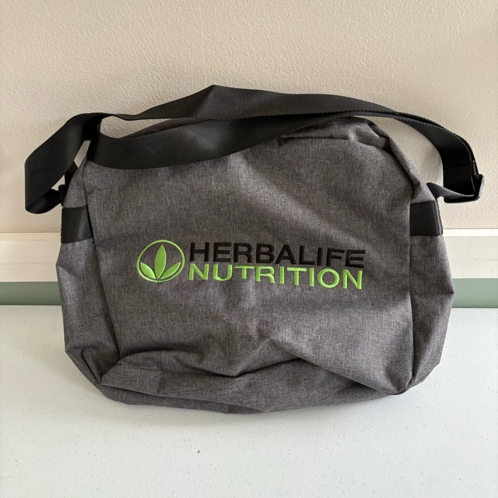 Herbalife nutrition tote messenger laptop bag swag bag grey